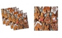 Ambesonne Gingerbread Man Set of 4 Napkins, 18" x 18"